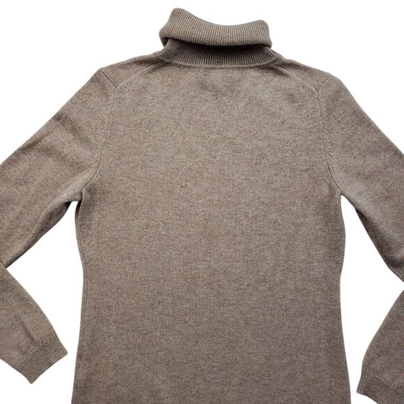 Charter Club Luxury Cashmere Sweater Womens Small Tan Knit Roll Turtle Neck - Picture 10 of 10